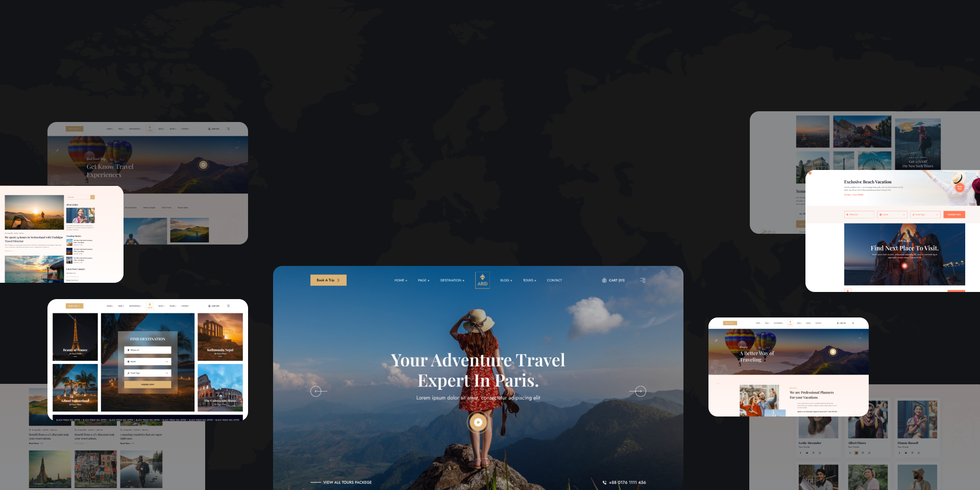 Arid - Travel & Tourism NextJs/Tailwind CSS Template